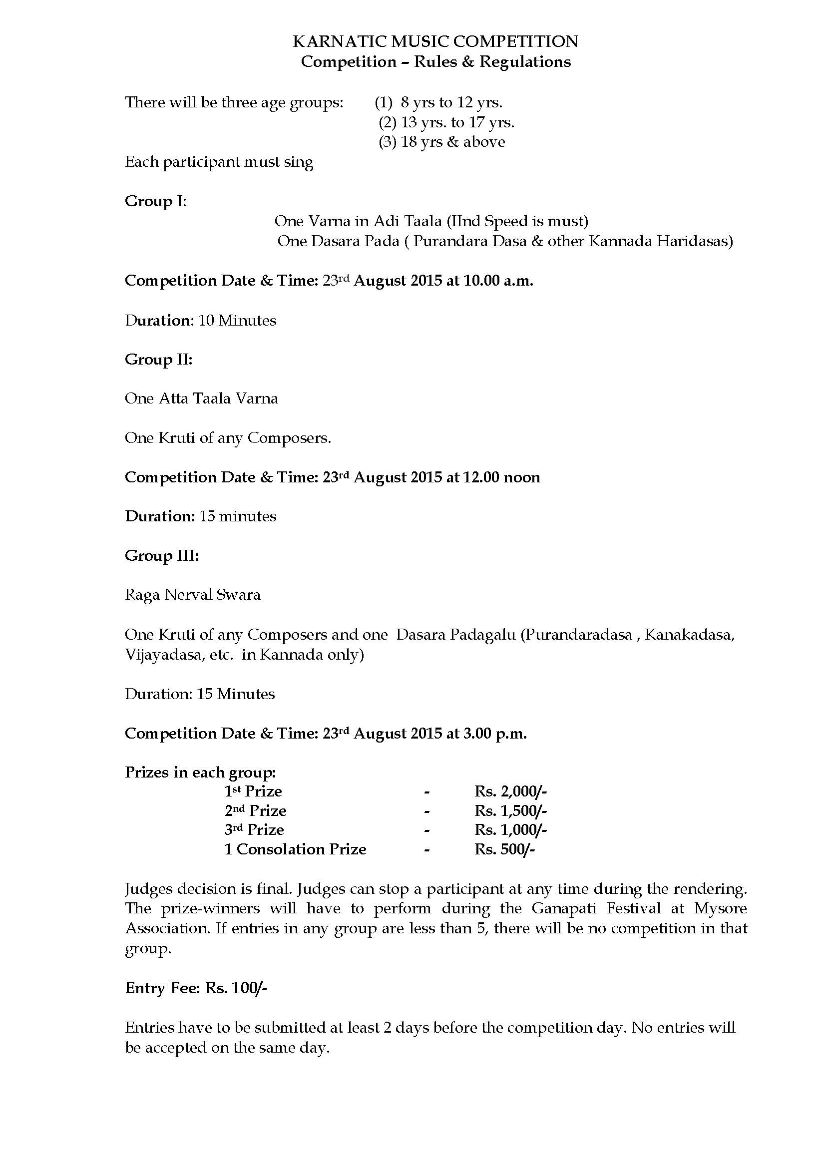 MUSIC COMPETITION