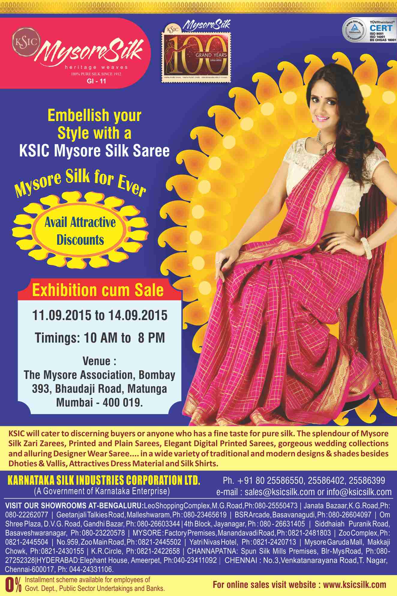 Exhibition Cum Sale of Mysore Silks